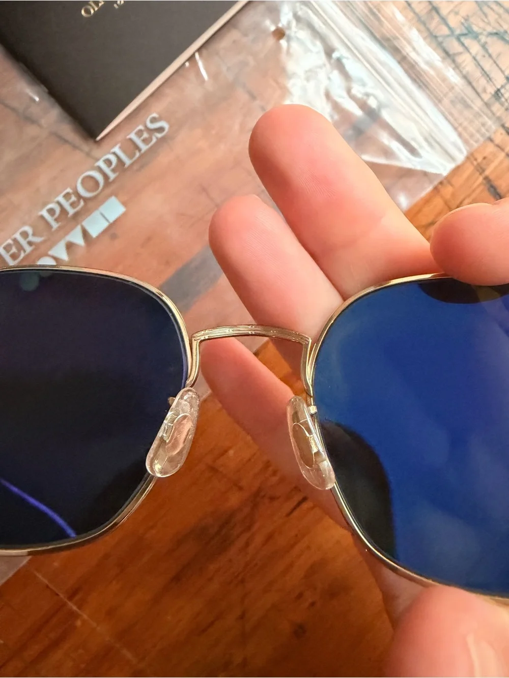 Oliver Peoples Adès Sunglasses OV1307ST Gold Titanium Frame Lenses G15 Goldtone